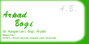 arpad bogi business card
